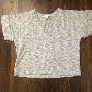 Heathered Grey V Neck Top